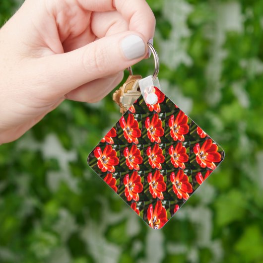 Red Tulips Pattern Schlüsselanhänger (Hand)