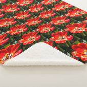 Red Tulips Pattern Sherpadecke (3/4)