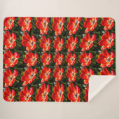 Red Tulips Pattern Sherpadecke (Vorderseite (Horizontal))