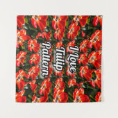 Red Tulips Pattern Wandteppich (Vorderseite (Horizontal))