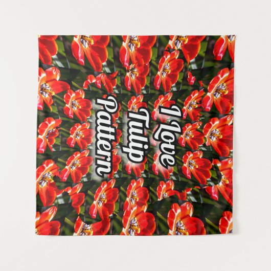Red Tulips Pattern Wandteppich (Vorderseite (Horizontal))