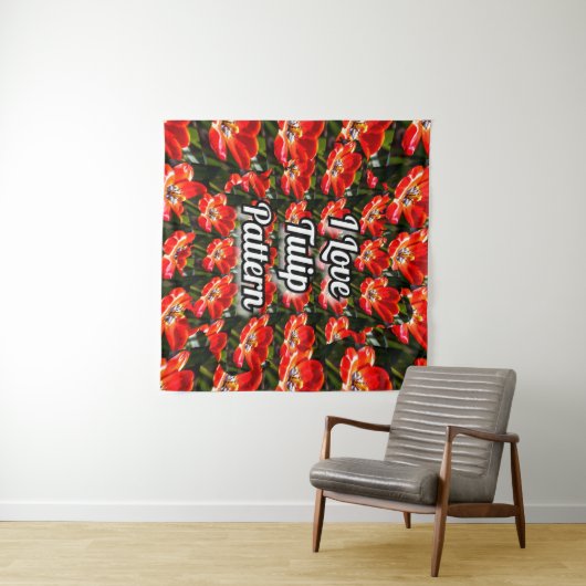 Red Tulips Pattern Wandteppich (Beispiel (Horizontal))