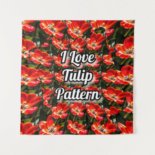 Red Tulips Pattern Wandteppich (Vorderseite)