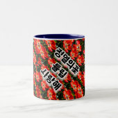 Red Tulips Pattern Zweifarbige Tasse (Mittel)