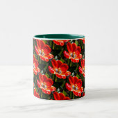 Red Tulips Pattern Zweifarbige Tasse (Mittel)