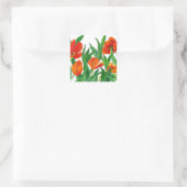 Red Tulips Quadratischer Aufkleber (Tasche)