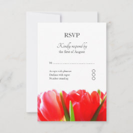 Red Tulips Response Card RSVP Karte