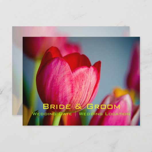 Red Tulips Save the Date Postcard Ankündigungspostkarte (Vorne/Hinten)