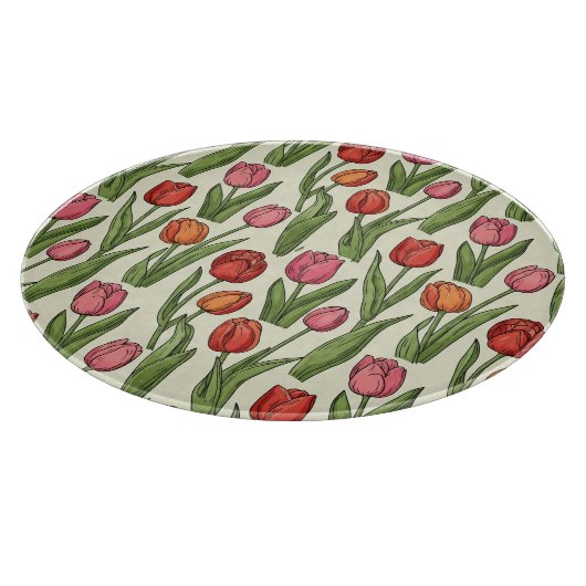 Red Tulips Schneidebrett (Ecke)