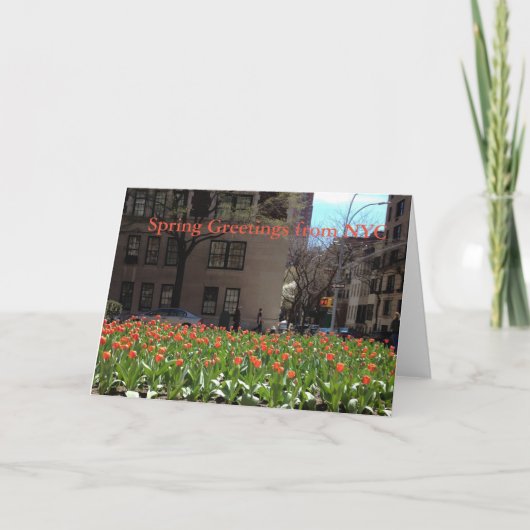 Red Tulips Spring Greetings von NYC-Karten Karte (Vorderseite)