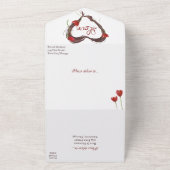 Red Tulips Spring Liebe Hochzeit All In One Einladung (Außenbereich)