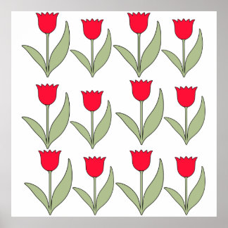 Red Tulips springtime all year Poster