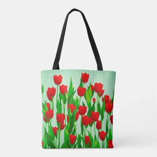 Red Tulips Tote Bag Tasche (Rückseite)