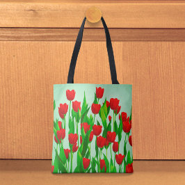 Red Tulips Tote Bag Tasche