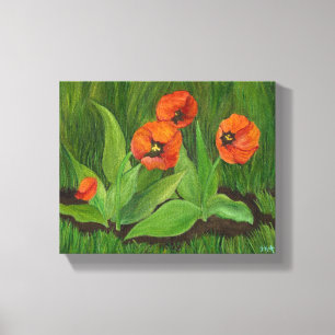 Red Tulips Wrapped Canvas Leinwanddruck
