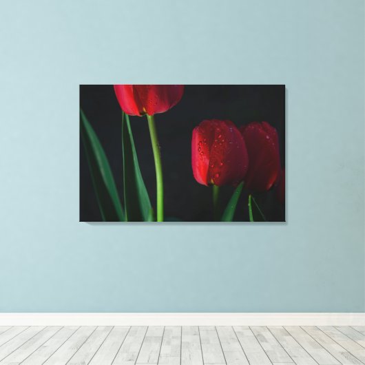 Red Tulips Wrapped Canvas Leinwanddruck (Insitu (Holzboden))