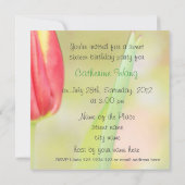 Red Tulpe 16 . Geburtstag - Einladung (Rückseite)