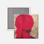 Red Turban auf Gold Leaf 2014 Magnet (Vorderseite/Rückseite)