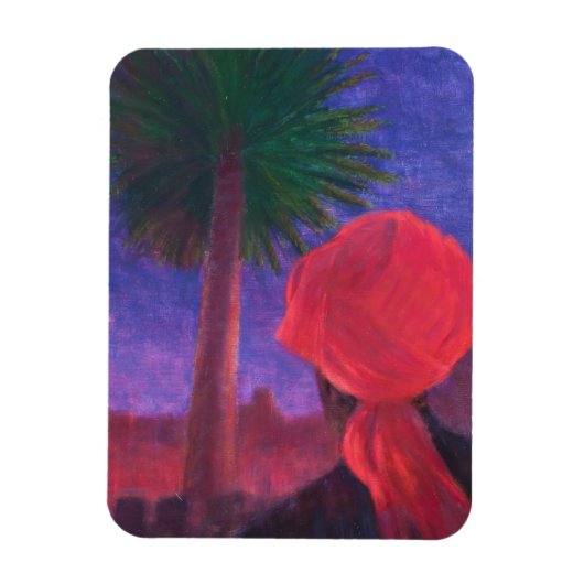 Red Turban dusk Jodhpur 2012 Magnet (Vertikal)