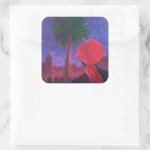 Red Turban dusk Jodhpur 2012 Quadratischer Aufkleber (Tasche)