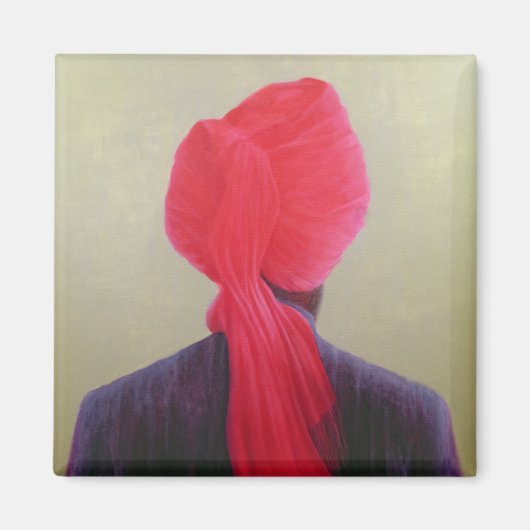 Red Turban Lila Jacket Magnet (Vorne)