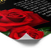 Red Turkish Rose Beerdigung Gedicht Sign Poster (Ecke)