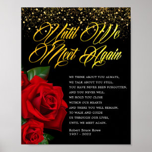 Red Turkish Rose Beerdigung Gedicht Sign Poster