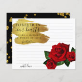 Red Turkish Rose Share a Memory Beerdigung Card (Vorne/Hinten)