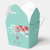 Red & Turquoise Bamboo Blätter Chinesische Hochzei Geschenkschachtel (Geöffnet)
