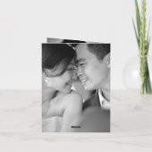 Red & Turquoise Bamboo Verlasse chinesisch Hochzei Dankeskarte (Rückseite)