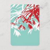 Red & Turquoise Bamboo Verlasse Chinesisches Teeze Begleitkarte (Rückseite)