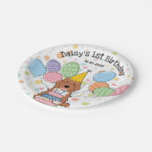 Red Tuxedo Cockapoo Cavapoo Dog Birthday Pappteller (Schrägansicht)