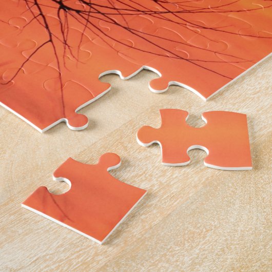 Red Twilight Kansas Sunset Windmill Silhouette Puzzle (Seite)