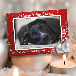 Red Twinkling Stars Weihnachts Big Foto Cards Einladung