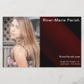 Red Two Side Headshot Zed Card/Comp Card Flyer (Hinten)