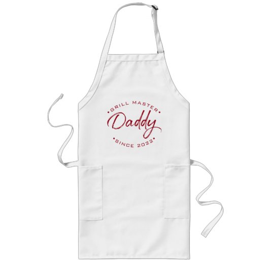 Red Type Grill Master Daddy seit dem benutzerdefin Lange Schürze (Vorne)