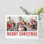 Red Typografy Foto Collage Frohe Weihnachten (Stehend Vorderseite)