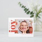 Red Typografy Joliday Postcard Feiertagspostkarte (Stehend Vorderseite)