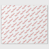 Red Typografy Pattern Frohe Weihnachten Geschenkpapier (Flach)