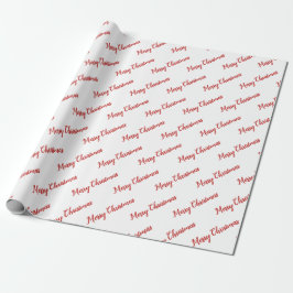 Red Typografy Pattern Frohe Weihnachten Geschenkpapier