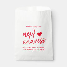 Red Typography Please Note Our New Address