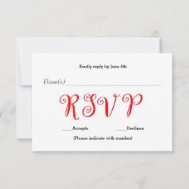 Red UAWG - Empfang Response Card RSVP Karte