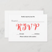 Red UAWG - Empfang Response Card RSVP Karte (Vorne/Hinten)
