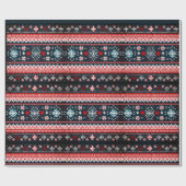Red Ugge Christmas Sweater Fair Isle Gift Wrap Geschenkpapier (Flach)