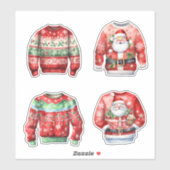 Red Ugly Christmas Sweaters Aufkleber (Blatt)