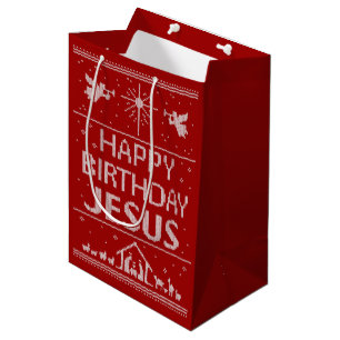 Red Ugly Weihnachts Sweater Christlich Religious Mittlere Geschenktüte