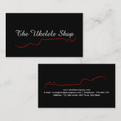Red Ukulele Contour Business Card Visitenkarte (Vorne/Hinten)
