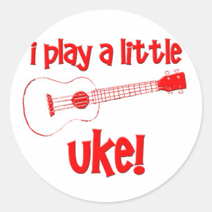 Red Ukulele Runder Aufkleber