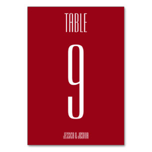 Red Ultra modern Tischnummer