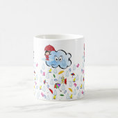 Red Umbrella Happy Clouds Rain Tasse (Mittel)
